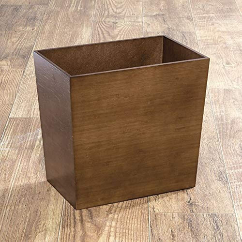 Mdesign Rectangular De Madera Estrecho Basurero Papelera Con