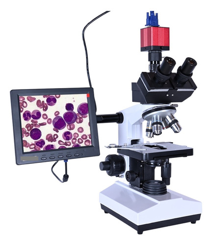 Microscopio Trinocular Hd Biológico De Laboratorio