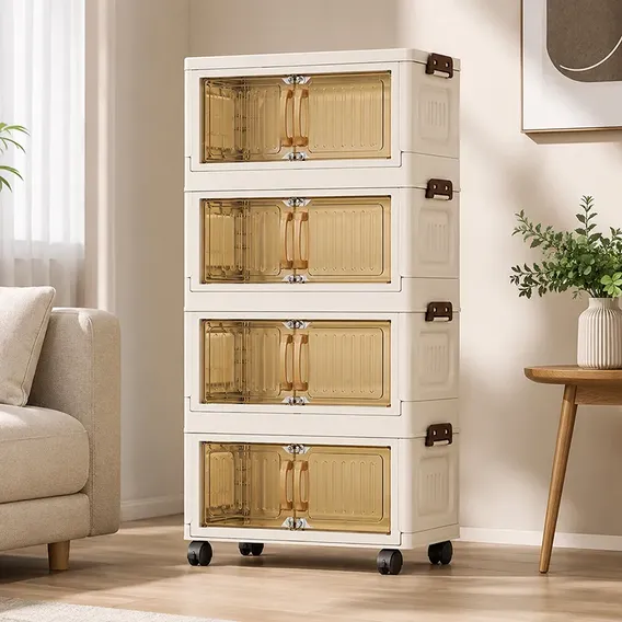 Armário Organizador Cozinha Multiuso Com Rodinhas 1ps Branco Leitoso 40cm