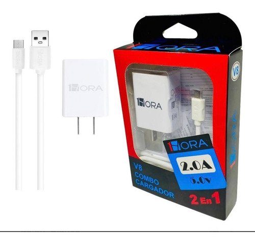 Paquete 10 Pzas Combo Cargador Carga Rapida Cable V8 2.0a