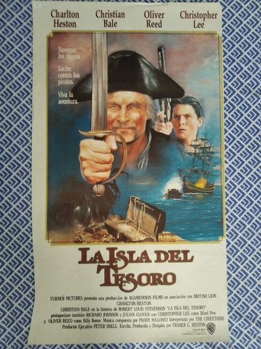 Afiche - La Isla Del Tesoro - Charlton Heston Original Cine