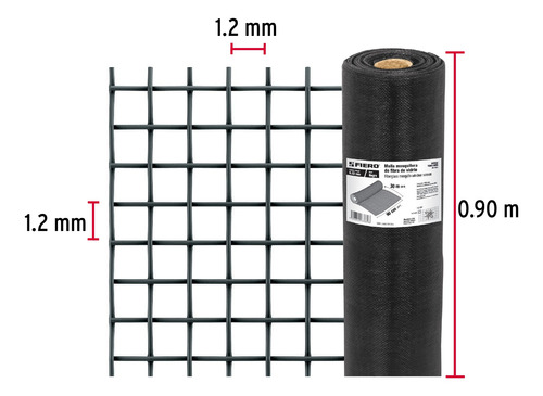 Malla Mosquitera De Fibra De Vidrio, Rollo De 30 M X 0.9 M