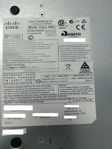 Switch Roteador De Serviços Cisco 1905/k9 Cisco 1900 Series
