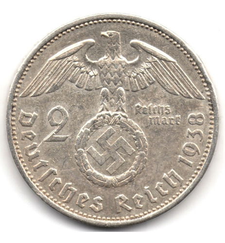 Alemania 2 Reichsmark 1938 A Tercer Reich Plata