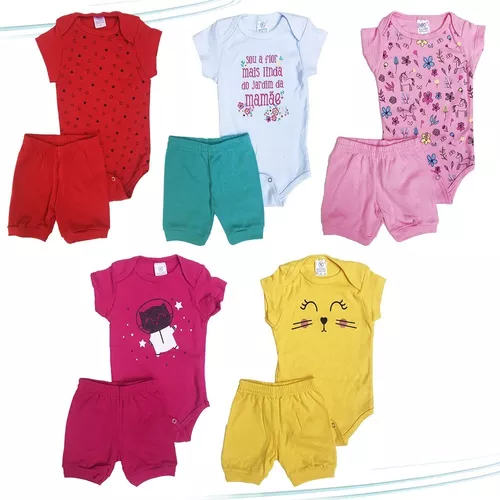 Roupa Para Meninas Bebe Lote Kit Com 15 Peças Verão Atacado