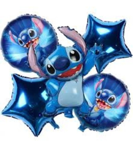 Set 30 Globos Stich Adorno De Cumpleaños Fiesta Kit Niños