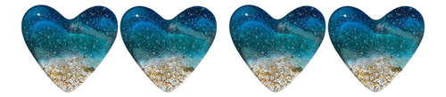 4 Fichas De Cristal Con Forma De Corazón Para Playa, Diseño
