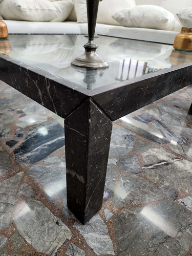 Mesa Ratona Marmol Y Vidrio