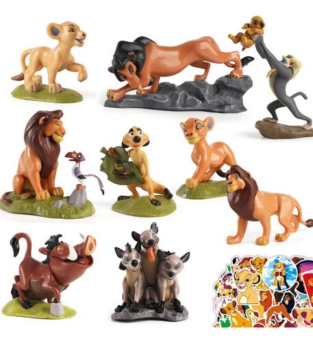 9 Juguetes De The Lion Guard Con 50 Calcomanias, Mini Figuri