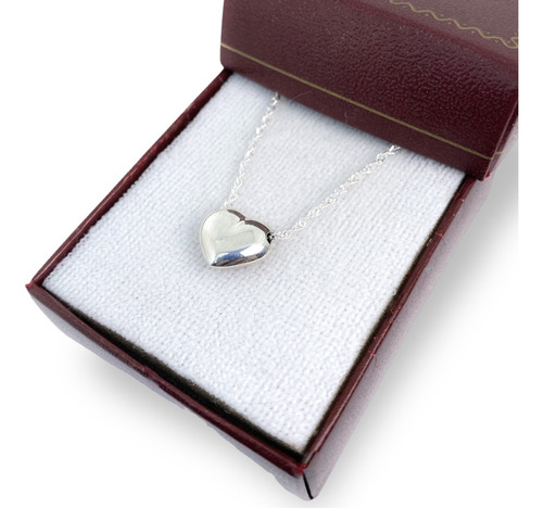 Cadena Con Dije Corazón Collar Chico Plata 925 (arg50042)