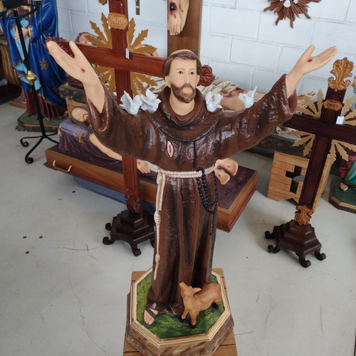 São Francisco De Assis, Com Os Animais, Resina, 88cm