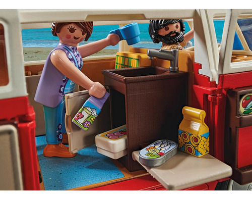 Playmobil Volkswagen T1 Caravana +74pcs 2 Figuras 70176 Volkswagen T1 Caravana