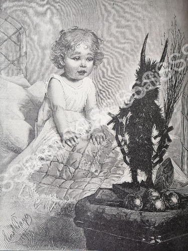 Grabado Antiguo 1898 El Juguete Del Bebe Con Nota G. Urbina
