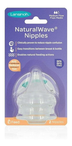 Pack Tetinas Natural Wave Flujo Medio Lansinoh