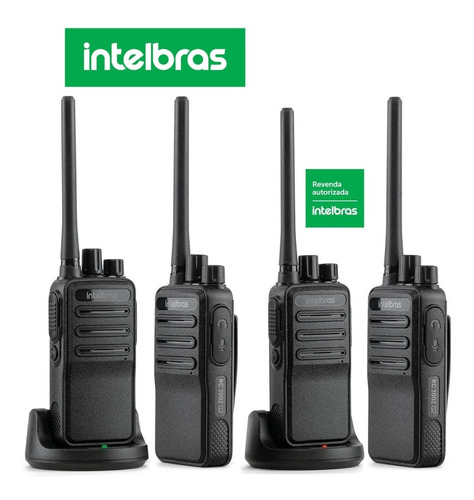 6 Rádio Comunicador Intelbras Rc3002 Longo Alcance 20km Bandas De Freqüência Uhf Cor Preto