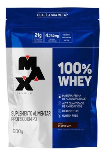 100% Whey - Max Titanium (refil 900g) - Chocolate