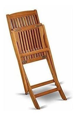 Silla Lateral Plegable De Madera De Acacia Maciza, Juego De