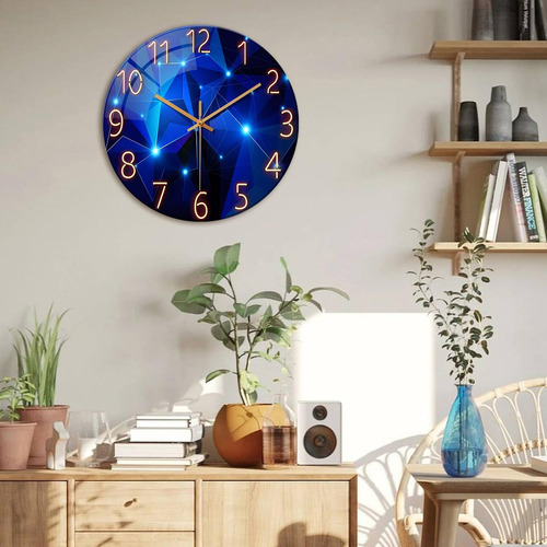 Reloj De Pared Azul Constante Para La Decoración De La Sala