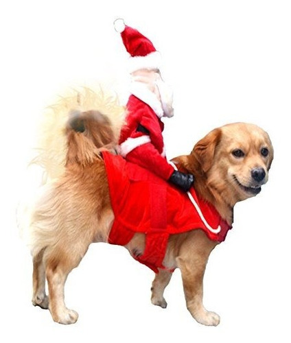 Nacoco Disfraces De Perros De Navidad Santa Claus Cabalgando