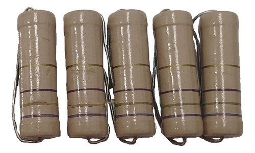 Kit 5 Unidades Resistor Antigo Constanta 180k X 2w - Novo
