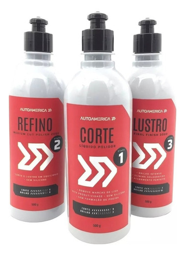 Polimento Menzerna 300ml Corte Refino Lustro Autoamerica 110V