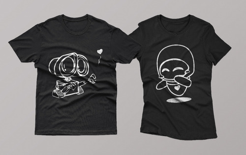 2 Camisetas Algodon - King Queen Parejas Novios Amor Amistad