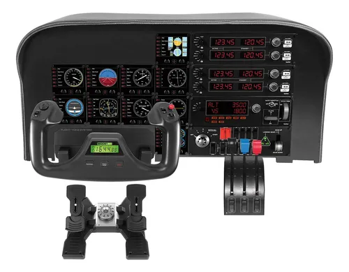 Panel De Vuelo Logitech G Saitek Pro Flight Multi Panel Negr