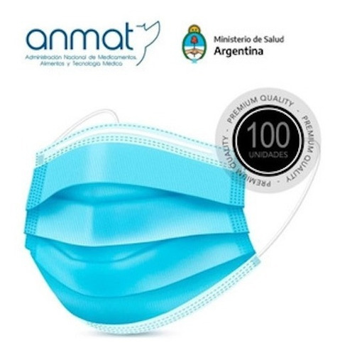 Imagen 1 de 9 de Barbijo Quirurgico Tapaboca Descartable Anmat X100u Tricapa