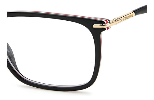 Lentes Carrera 289 Rectangle Vintage X L Armazón Oft. 56mm Color Shiny Black/gold/red M4p