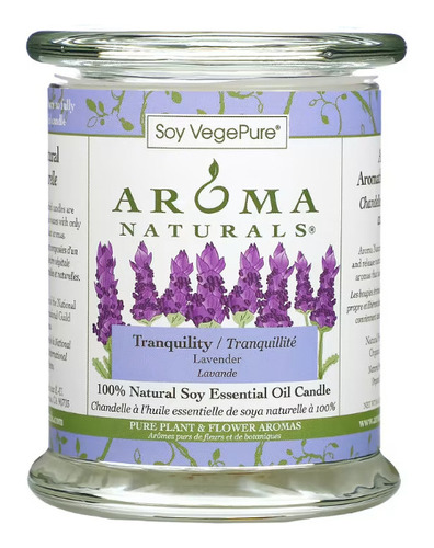 Aroma Naturals Vela Aceite Esencial Soya Tranquila Lavanda