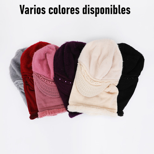 Gorro Mujer Cálido Prueba Viento Proteccion Cuello Y Rostro
