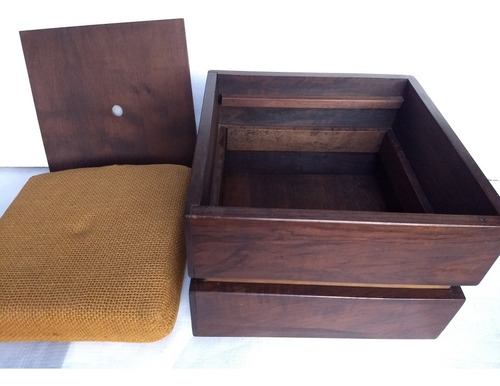 Puffs X2 U. Con Ruedas, Baulero, De Madera 40x40x40cm