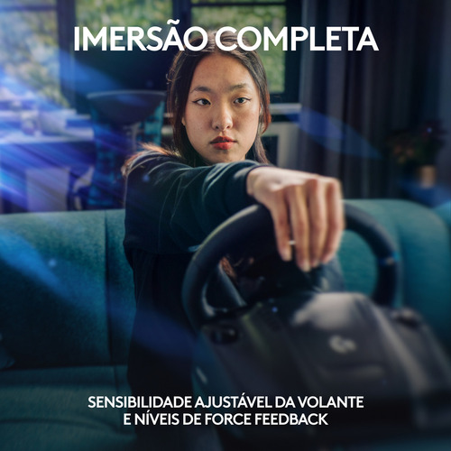 Volante e pedaleira Logitech G923 com joystick para Xbox e PC