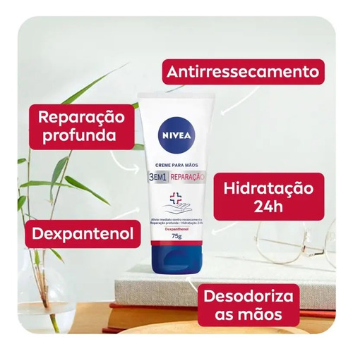 Creme Nivea Para Mãos Reparação 3 Em 1 Bisnaga 75 G
