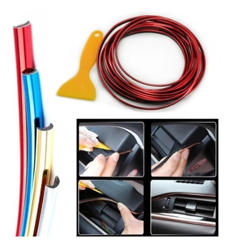 Tira Moldura Decorativa Para Interior Carro Auto 5m