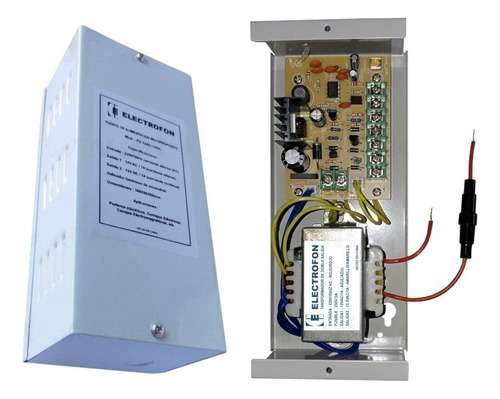 Fuente Electrofon Para Sistema De Portero Eléctrico Nacional Color Blanco