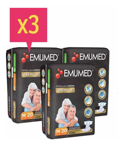 Emumed Pañal Premium Talla M 3x20uds