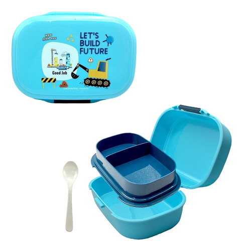 Lonchera Infantil Lunch Box2 Compartimientos Con Una Cuchara