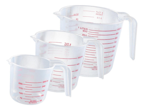 Tazas Medidoras Con Escala Recipientes Medidores Con Asa Y