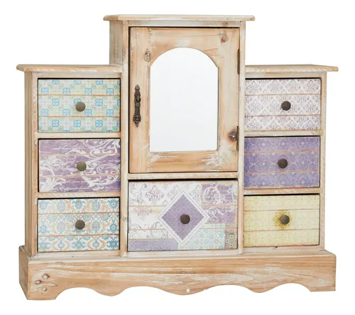 Deco 79 Joyero Rectangular De Madera, 18 X 6 X 16, Marrón Cl