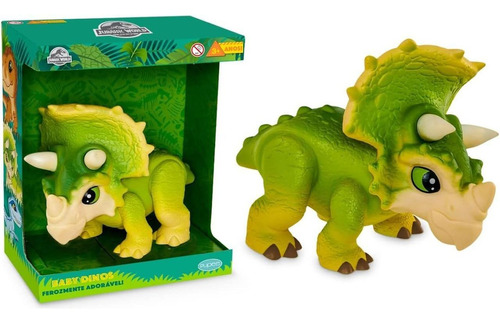 Brinquedo Dinossauro Jurassic World Triceratops Baby Verde