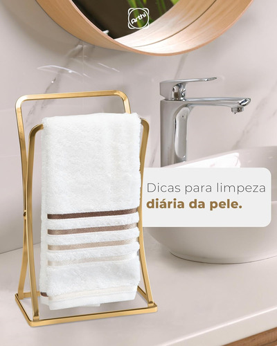 Suporte Porta Toalha De Bancada P/ Lavabo Banheiro Dourado Dourado