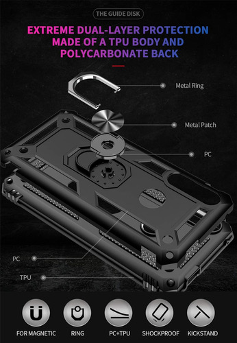 Funda Uso Rudo Golpes Para P Smart Z Carcasa+mica Rojo Huawei P Smart Z /y9 Prime 2019/honor 9x