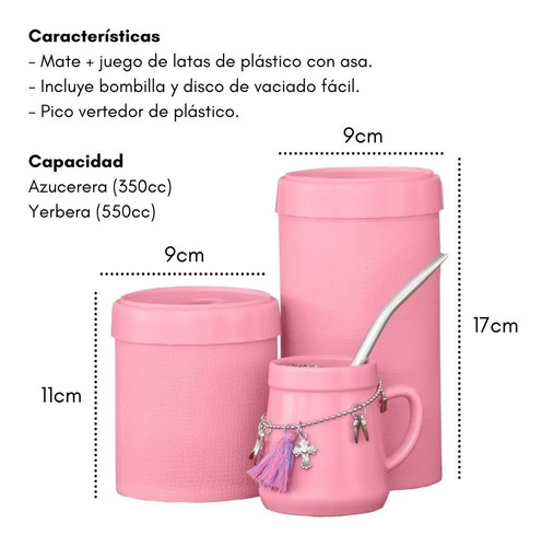 Imagen 4 de 6 de Set Matero Trama C/mate Yerbera, Azucarera, Termo Y Bolso