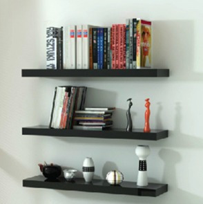 Imagem 1 de 3 de Kit 3 Prateleiras Preto Lisas 70x15 Cm Sup Invisível Dl220p