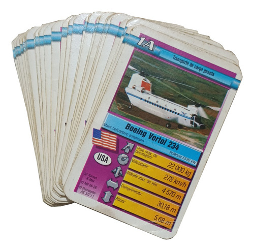 Jogo De Cartas Super Trunfo Helicópteros Em Ação Grow 1999 (Usado)