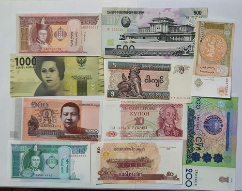 Lote De 10 Billetes Del Mundo Antiguos Coleccion Sk03