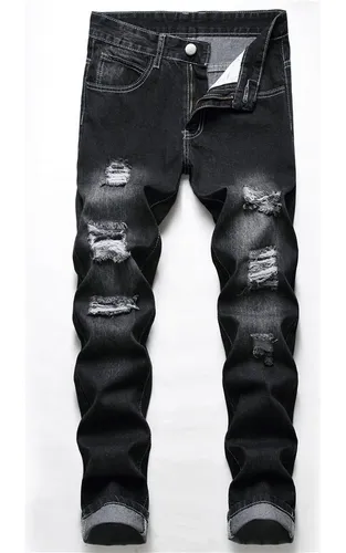 Jeans negros online de hombre