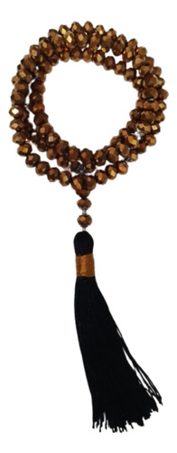 Masbaha Rosário Islâmico Tasbih 99 Contas Cristal Dourado
