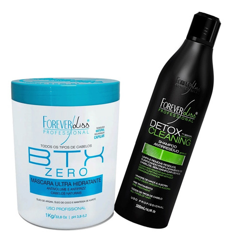 Botox Zero 1kg E Shampoo Antirresiduo Detox Forever Liss